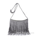 Hippie Leather Suede Women Hobo Sling Shoulder Bags Crossbody Messenger Handbag Fringe Tassel Bag